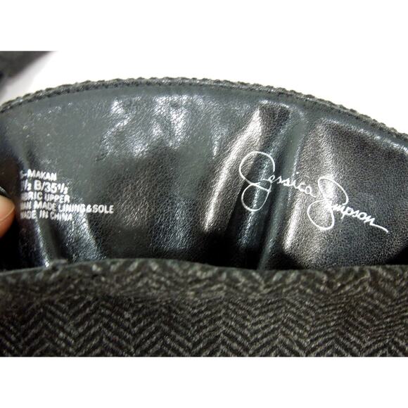 JESSICA SIMPSON Ankle Boots 5.5 B Js Makan Herringbone Fabric Fashion - Picture 9 of 9